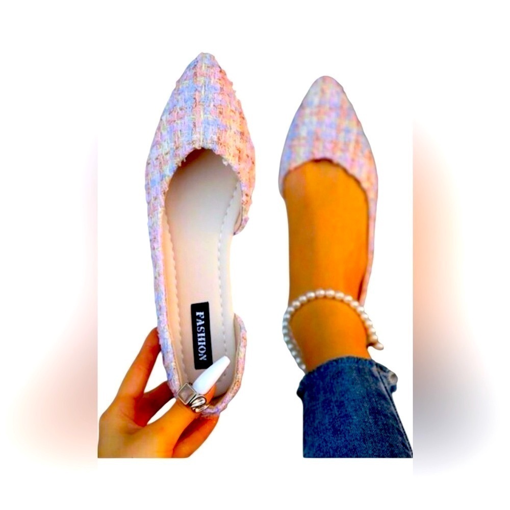 Women's Multicolor Tweed Flats